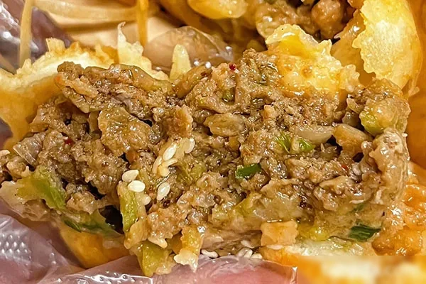 金丝牛肉饼（爆汁）实体店技术教学、爆汁牛肉馅、猪肉梅干菜馅-香源配方网