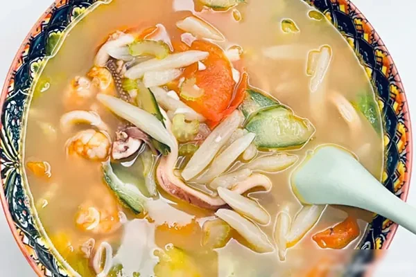 海鲜（肉丝）疙瘩汤 视频教程-香源配方网